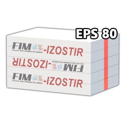 FIM-ISOSTIR EPS 80 10cm homlokzati hőszigetelő lemez 1000x500mm (3m2/6 tábla/csomag) (72m2/#)