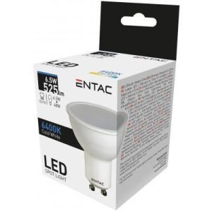 Entac LED Spot Wide Angle izzó GU10 6,5W CW 6400K