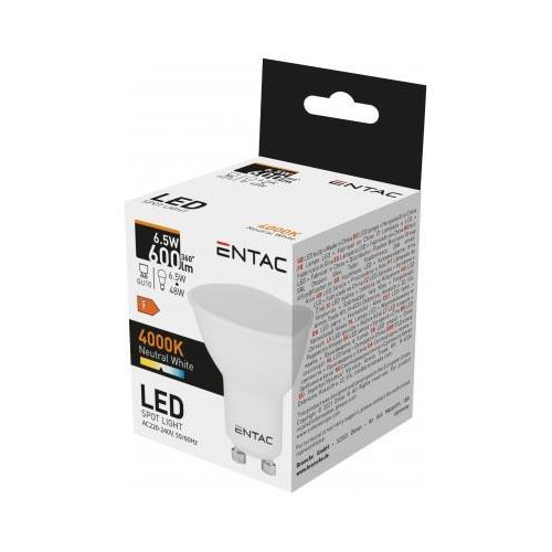 Entac LED Spot Wide Angle izzó GU10 6,5W NW 4000K